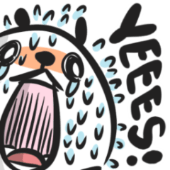 a screaming panda