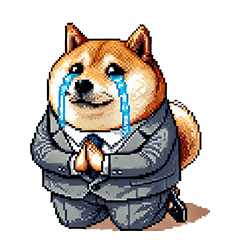 Pixel art black company fat shiba 2 wint