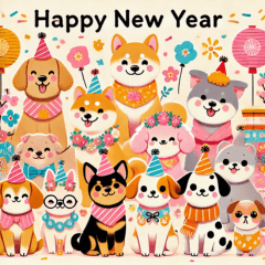 Various dog breeds sticker Newyear ver.