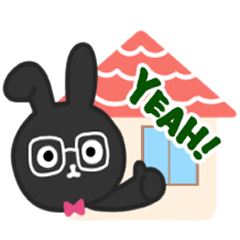 Black rabbit one phrase stickers