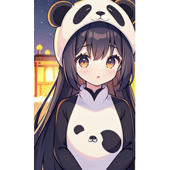 Panda girl BIG sticker