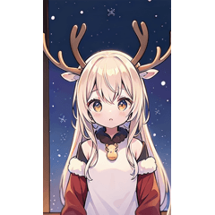 Reindeer girl BIG sticker