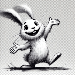 Unique Ink Style Rabbit Stickers – Stickers LINE | LINE STORE