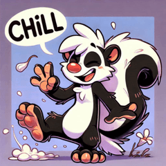 Clumsy Skunk Stickers@SFW