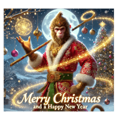 Monkey King celebrates Christmas