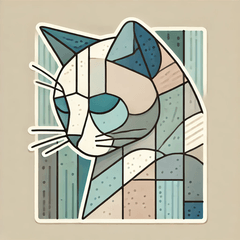 Calm Cubism Cat Stamps