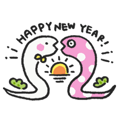 New year of red and white snake