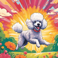 comic style poodle