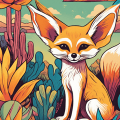 Comic fennec fox