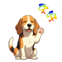 color cute beagle