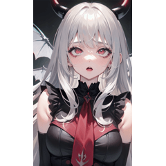 silver-haired little devil girl