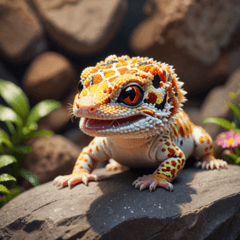 Reaction of a leopard geckos. No text