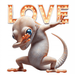 Whimsical Gecko Love