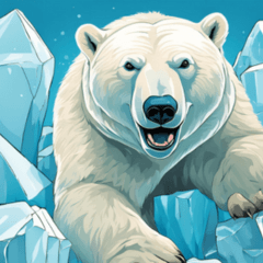 Comic style polar bear