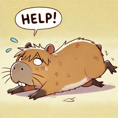 Clumsy Capybara Stickers2@SFW