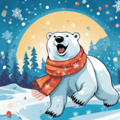 Comic illustration polar bear