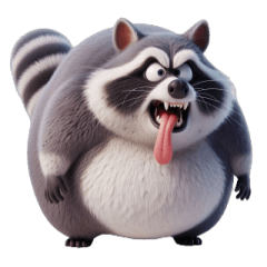Fat Raccoon - Hungry and Thirsty – LINE stickers | LINE STORE