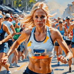 Strong Female Marathon Runner