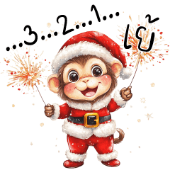 Cute Monkey : Merry X'mas & HNY (Big)