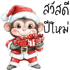 Cute Monkey : Merry X'mas & HNY