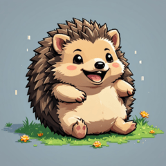 Reaction of a hedgehog. No text