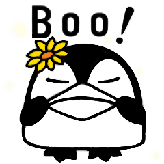 Moving simple rice ball Penguin sticker