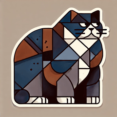 Heavy Cubism Cat Stamps