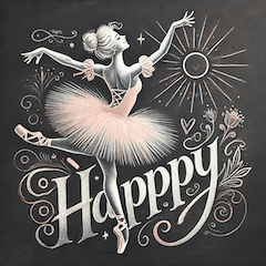 Ballet Chalk Art Greeting Stickers