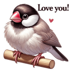 Cute Finches: Watercolor Stickers