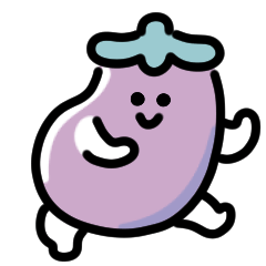 Smiling eggplant dancing anime Sticker