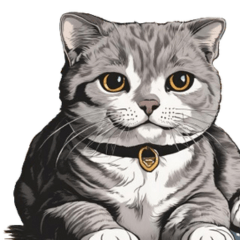 Comic Scottish Fold Cat 1