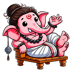 Cute Lord Ganesha Pink V.3