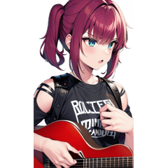 Baritone guitar girl BIG sticker