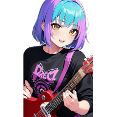 Guitar girl BIG sticker