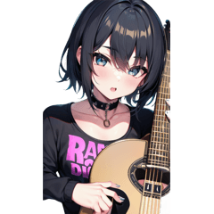 Classical guitar girl BIG sticker