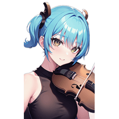 Violin girl BIG sticker