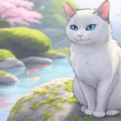 Comic turkish van cat