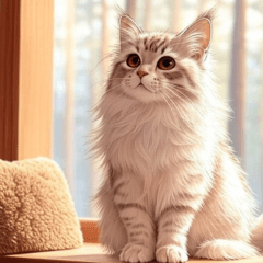 comic maine coon cat