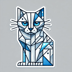 Icy Cubism Cat Stamps