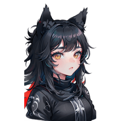 black hair wolf girl