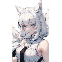 white hair wolf girl