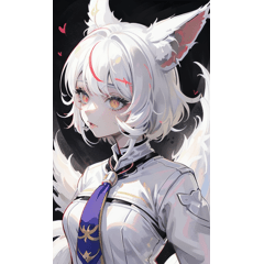 white haired jackal girl