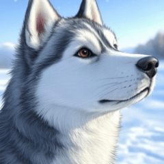 comic siberian husky