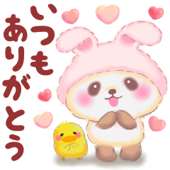 Baby rabbit Panda heart 2