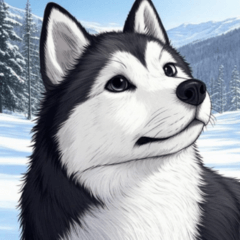 Comic Alaskan Malamute