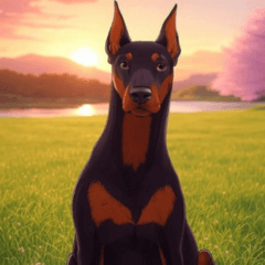 comic doberman pinscher