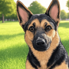 comic german shepherd