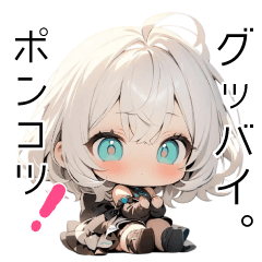 Sarcastic White-haired girl stickers