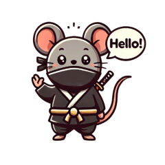 Cute ninja rat sticker 001