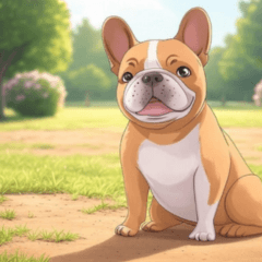 comic french bulldog